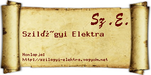 Szilágyi Elektra névjegykártya